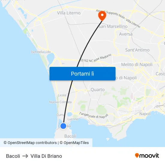 Bacoli to Villa Di Briano map