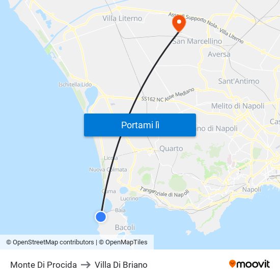 Monte Di Procida to Villa Di Briano map
