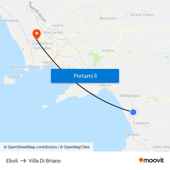 Eboli to Villa Di Briano map