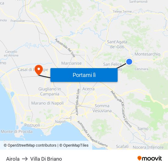 Airola to Villa Di Briano map