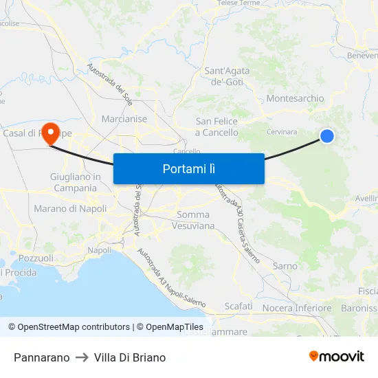 Pannarano to Villa Di Briano map
