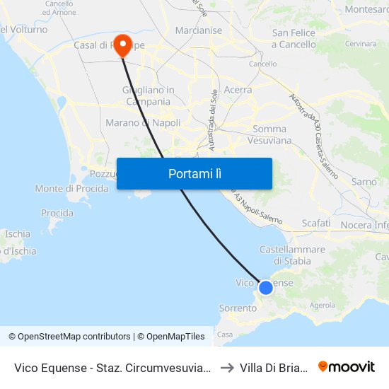 Vico Equense - Staz. Circumvesuviana to Villa Di Briano map