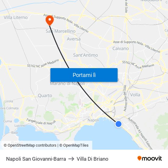 Napoli San Giovanni-Barra to Villa Di Briano map