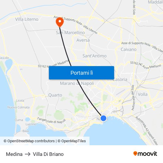 Medina to Villa Di Briano map