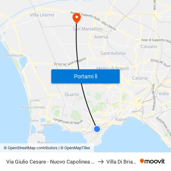 Via Giulio Cesare - Nuovo Capolinea Ctp to Villa Di Briano map
