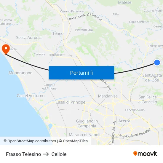 Frasso Telesino to Cellole map