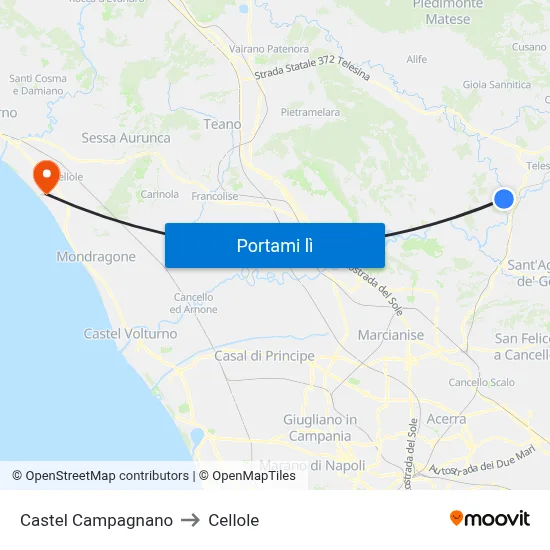 Castel Campagnano to Cellole map