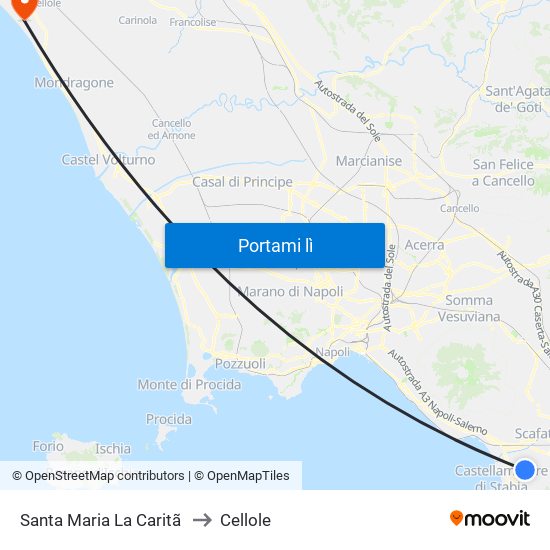 Santa Maria La Caritã to Cellole map