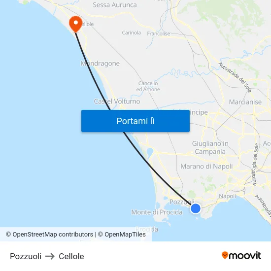 Pozzuoli to Cellole map