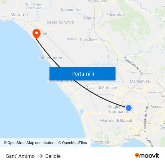 Sant' Antimo to Cellole map