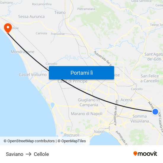 Saviano to Cellole map