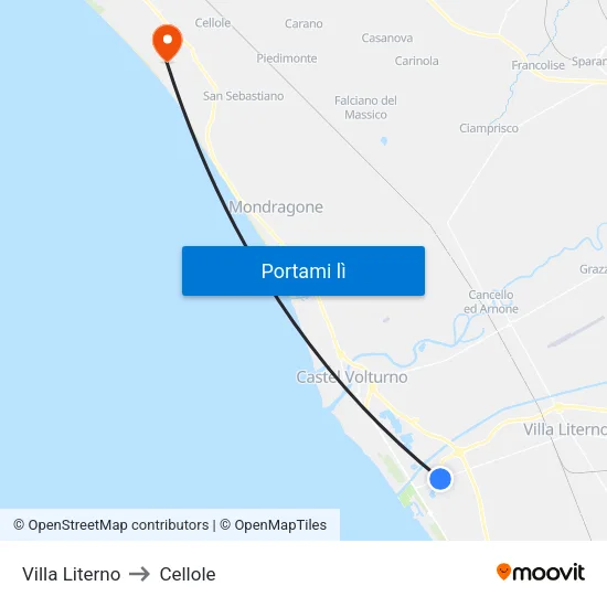 Villa Literno to Cellole map