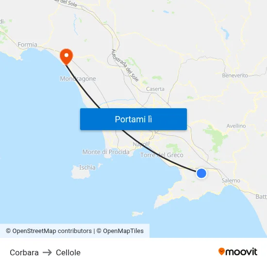 Corbara to Cellole map