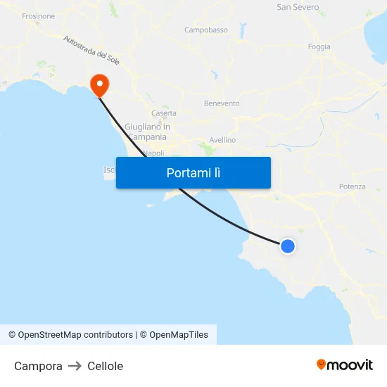Campora to Cellole map