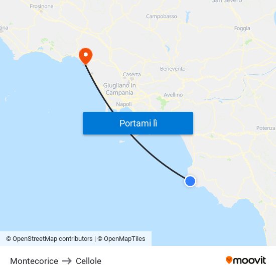 Montecorice to Cellole map