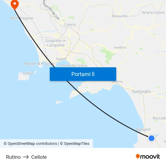 Rutino to Cellole map