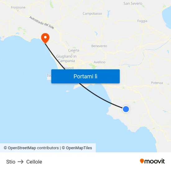 Stio to Cellole map