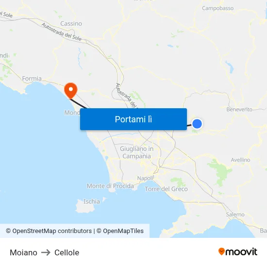 Moiano to Cellole map