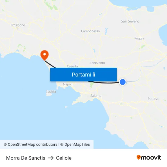 Morra De Sanctis to Cellole map