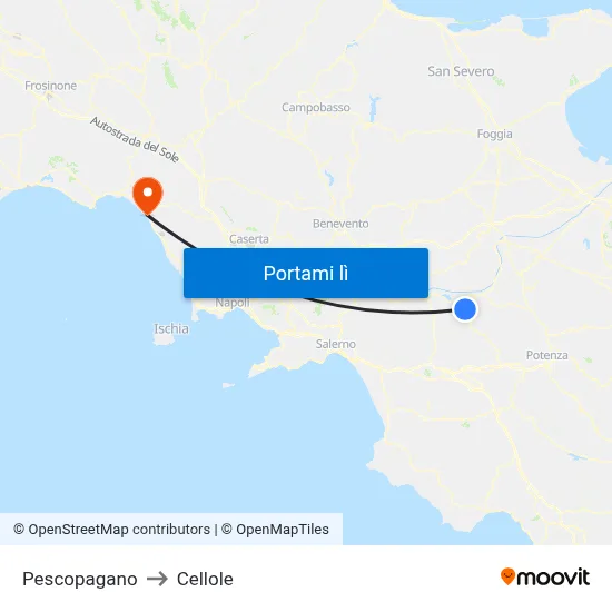 Pescopagano to Cellole map