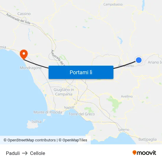 Paduli to Cellole map
