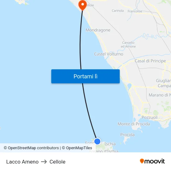 Lacco Ameno to Cellole map
