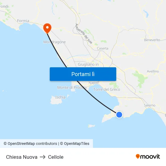 Chiesa Nuova to Cellole map