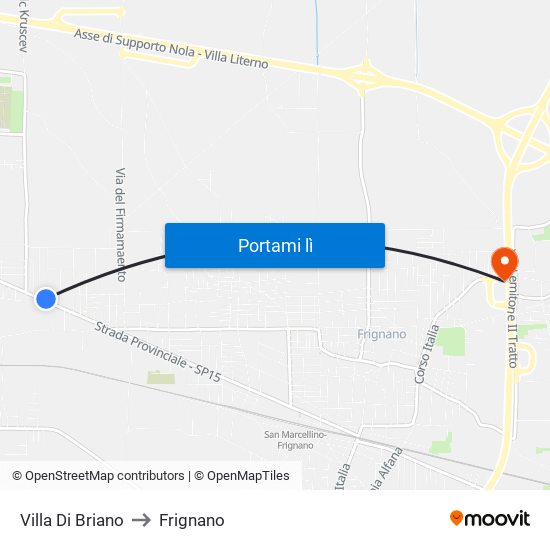 Villa Di Briano to Frignano map