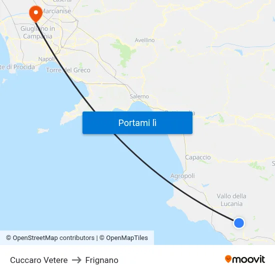 Cuccaro Vetere to Frignano map