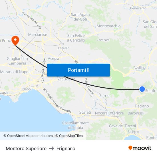Montoro Superiore to Frignano map