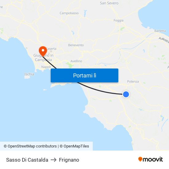 Sasso Di Castalda to Frignano map