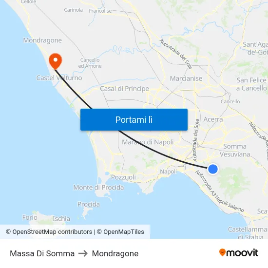 Massa Di Somma to Mondragone map