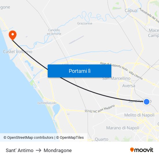 Sant' Antimo to Mondragone map