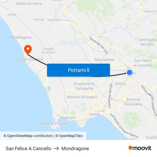 San Felice A Cancello to Mondragone map