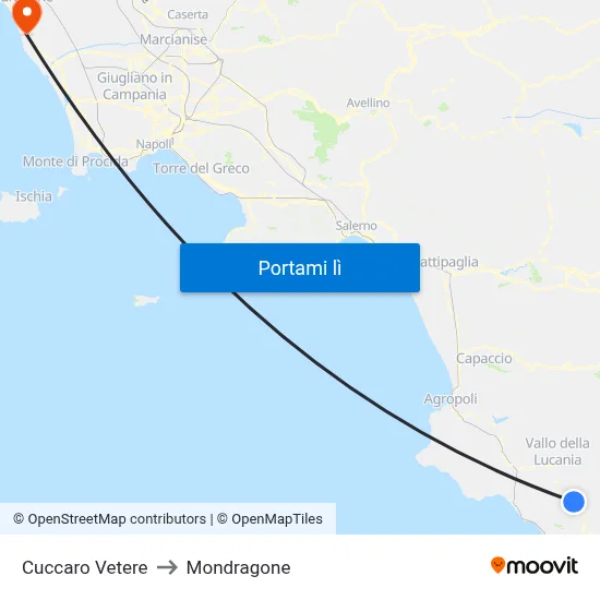 Cuccaro Vetere to Mondragone map