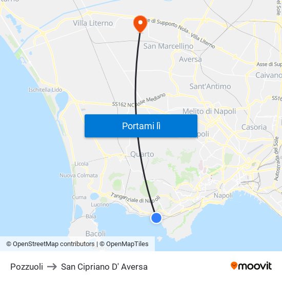 Pozzuoli to San Cipriano D' Aversa map
