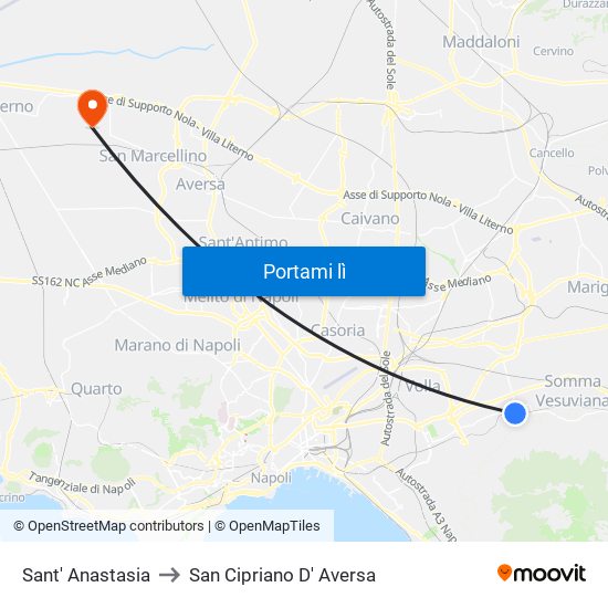 Sant' Anastasia to San Cipriano D' Aversa map