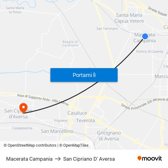 Macerata Campania to San Cipriano D' Aversa map