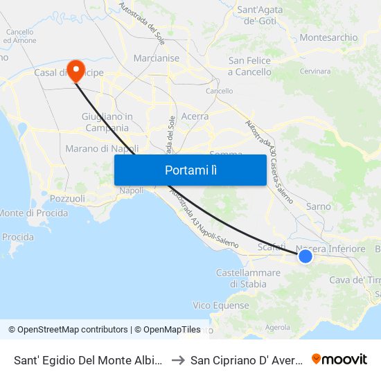 Sant' Egidio Del Monte Albino to San Cipriano D' Aversa map