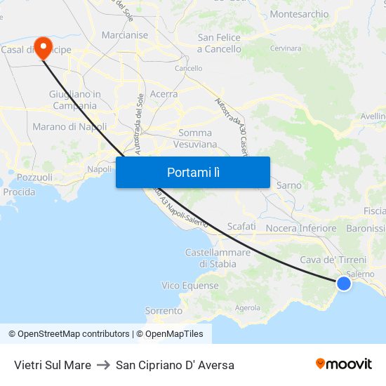 Vietri Sul Mare to San Cipriano D' Aversa map