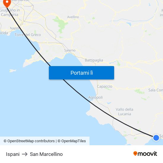 Ispani to San Marcellino map