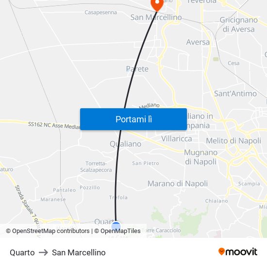 Quarto to San Marcellino map