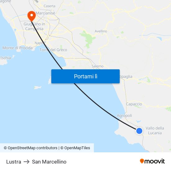 Lustra to San Marcellino map