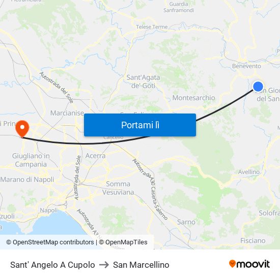 Sant' Angelo A Cupolo to San Marcellino map