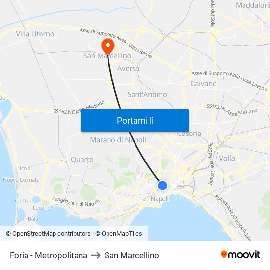 Foria - Metropolitana to San Marcellino map