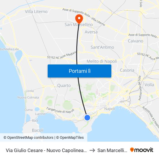 Via Giulio Cesare - Nuovo Capolinea Ctp to San Marcellino map