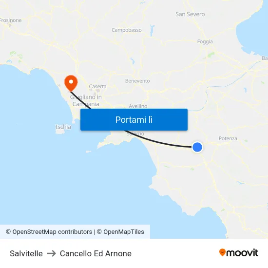 Salvitelle to Cancello Ed Arnone map