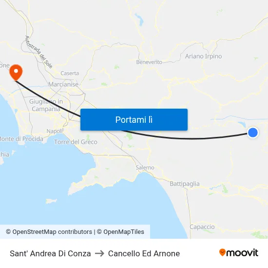 Sant' Andrea Di Conza to Cancello Ed Arnone map