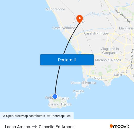 Lacco Ameno to Cancello Ed Arnone map