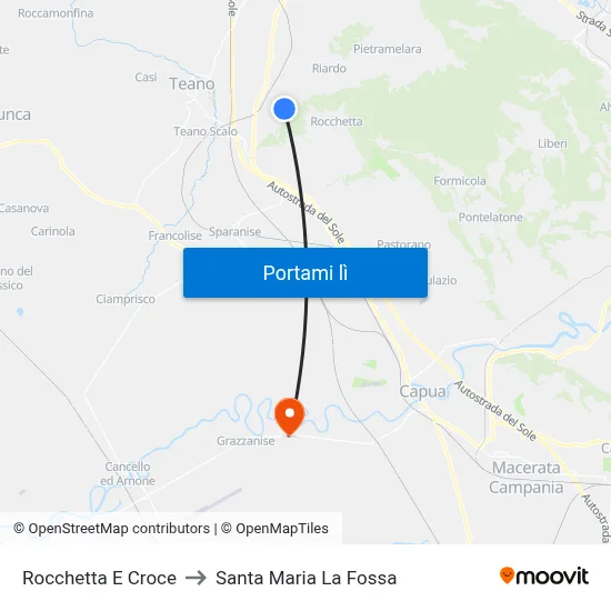 Rocchetta E Croce to Santa Maria La Fossa map